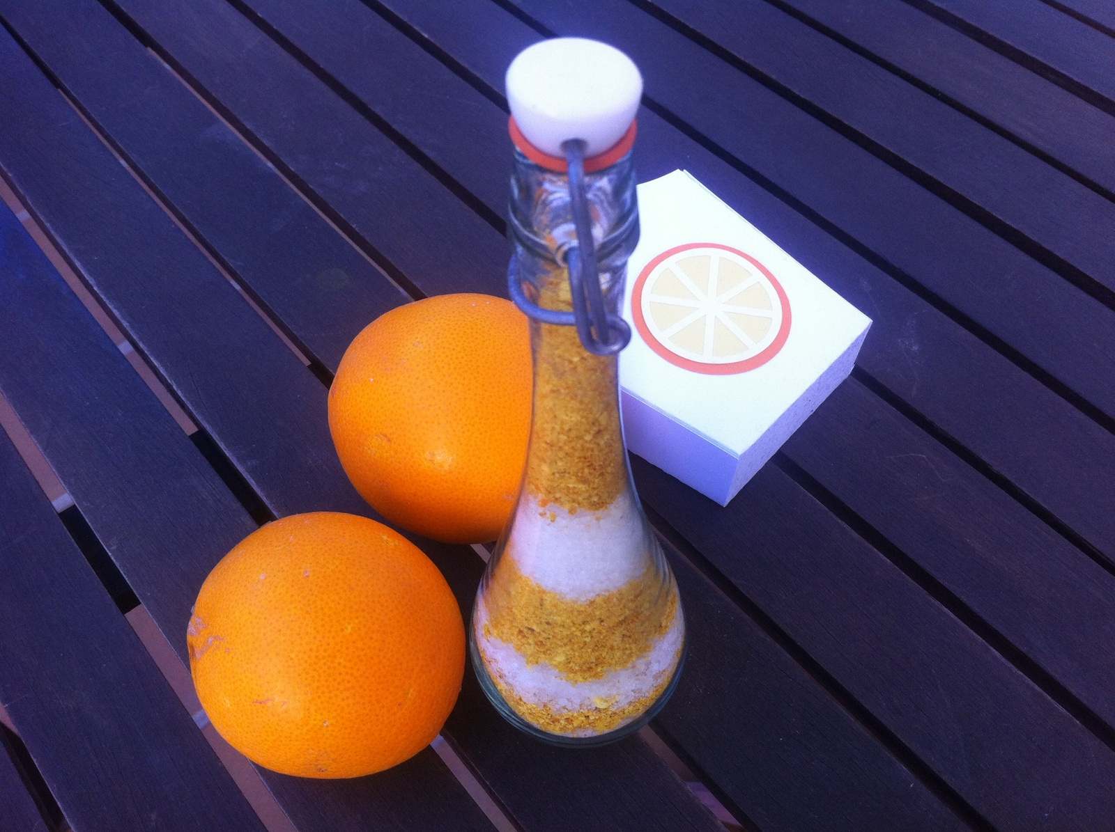 Sal con aroma de naranja y jengibre