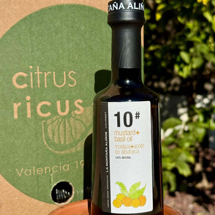 Botella de Aliño de Mostaza y Aceite de Albahaca de CitrusRicus